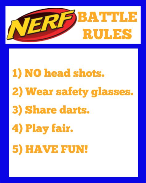 Nerf Rules Printable